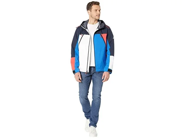 Nautica Men's Colorblock Hooded Jacket - Navy - M