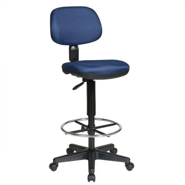 Office Star DC Sculptured Seat and Back Drafting Chair-Navy