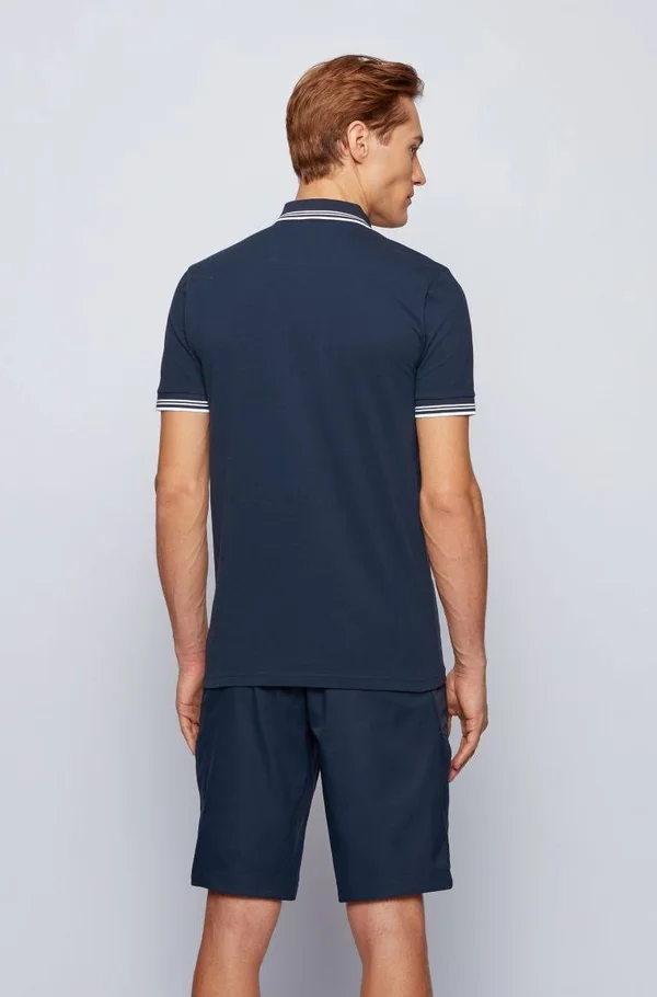 Boss Paul Curved Polo T Shirt Navy