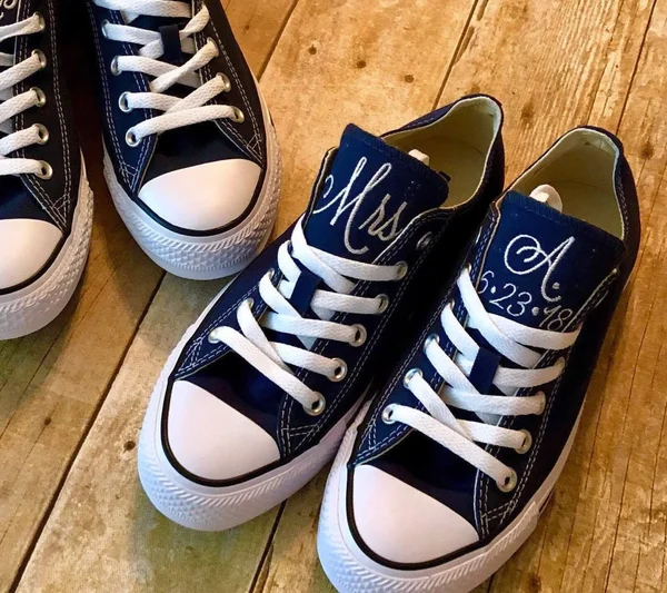 Bridal Shoes - Custom Converse - Low Tops - Bridal Converse - Wedding Party Shoes