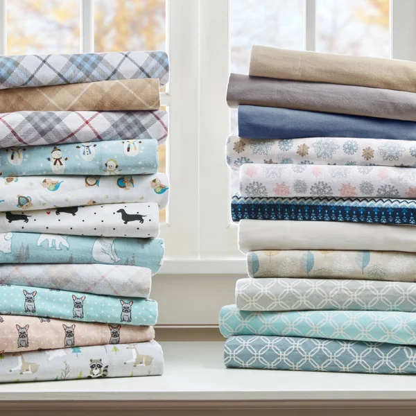 True North by Sleep Philosophy Cozy Flannel Sheet Set - Red Plaid - King