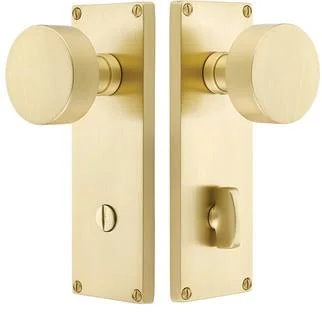 Emtek Modern Thumbturn Privacy Non-Keyed Sideplate Lockset 3-3/8x22 CtC Norwich Knob