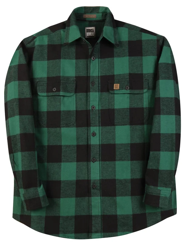 Big Bill Men's Flannel Work Shirt, 121, White
