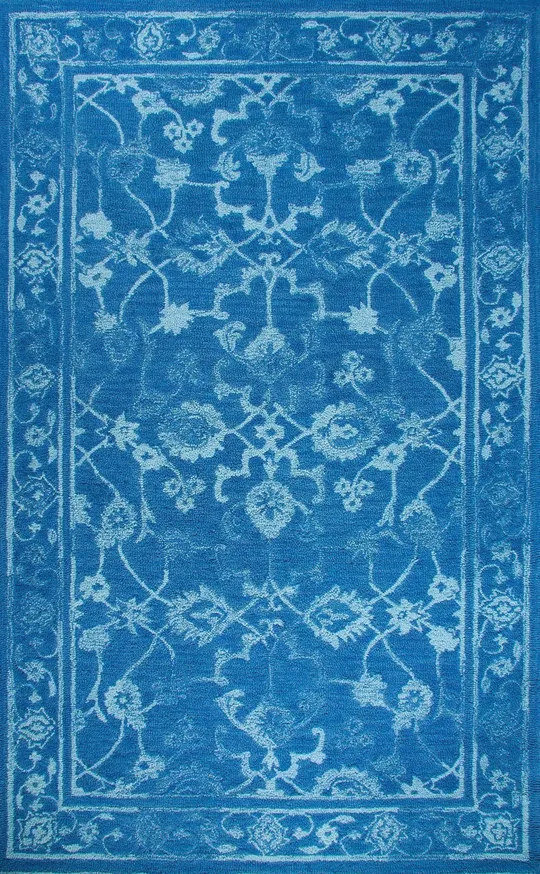 Dynamic Rugs Avalon 88802 Rug - 5' x 8', Ivory/Light Blue
