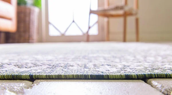 Unique Loom Outdoor Border Floral Area Rug 2& x 8& Runner Green/Gray