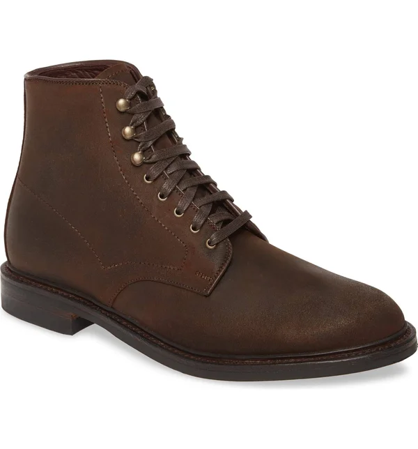 Men's Allen Edmonds Higgins Mill Plain Toe Boot - Size 10.5 EEE - Brown