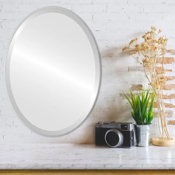 Singapore Framed Oval Mirror - Silver Spray - 24 5/8x22x36 5/8x22