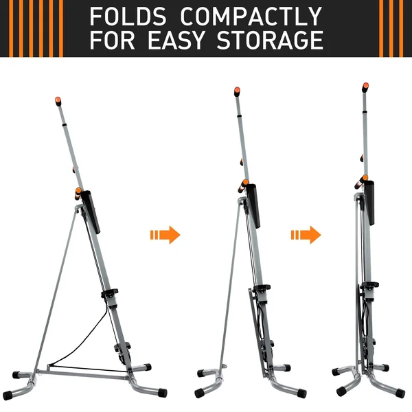 Zelus Folding Vertical Stair Climber Exercise Machine - Black