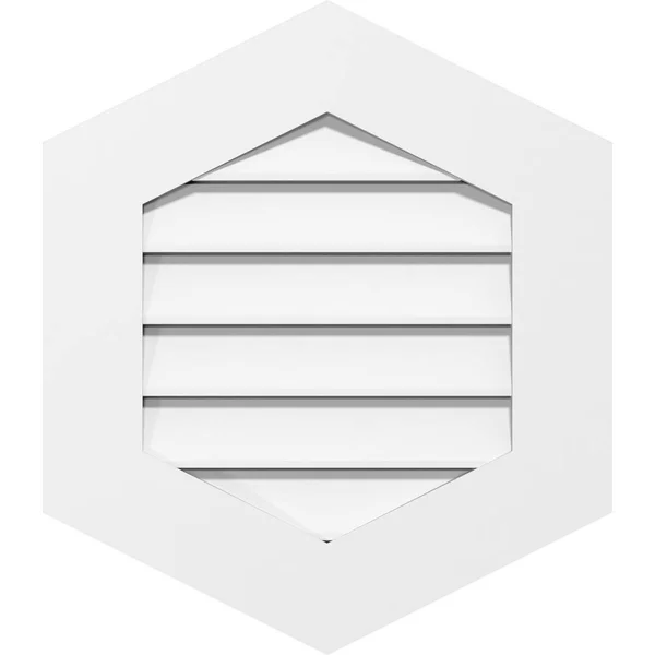 Ekena Millwork GVPVP18X2601SF-09 18x22W x 26x22H Vertical Peaked Surface Mount PVC Gable Vent 9/12 Pitch: Functional - w/ 3-1/2x2