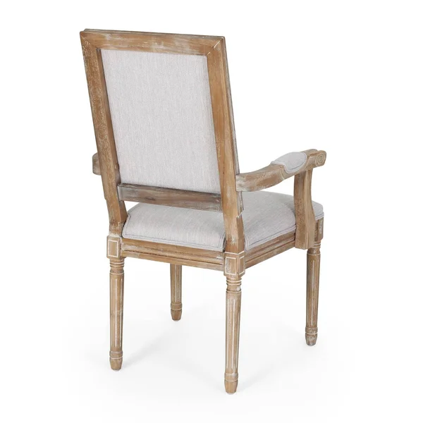 Set of 6 Maria French Country Wood Upholstered Dining Chairs Light Gray/Natural - Christopher Knight Home