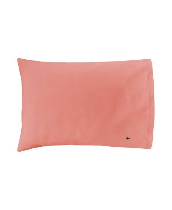 Lacoste 100% Cotton Percale Pillowcase Pair - Standard, Solid, Cobalt