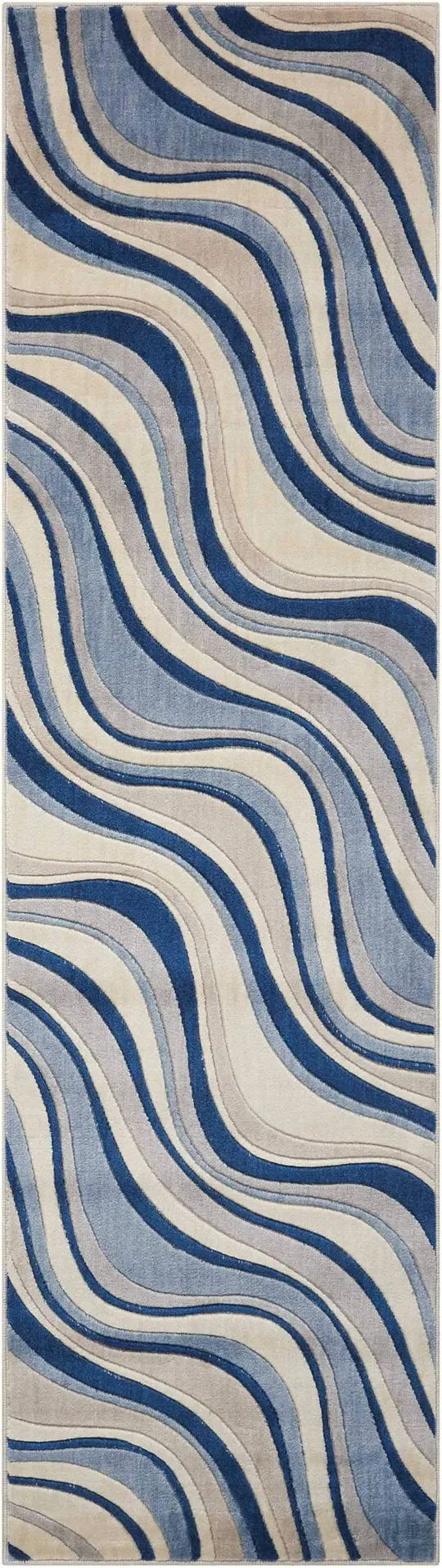 Nourison Somerset Runner ST81 Area Rug, Ivory/Blue, 2&3x22 x 8&