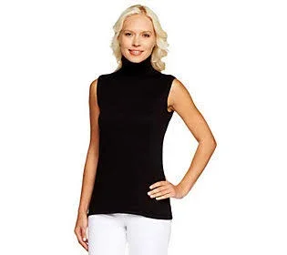 Joan Rivers Wardrobe Builders Easy Chic Turtleneck Tank, Size 1X, Black