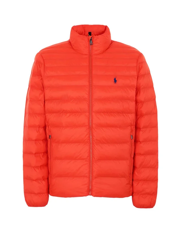 Polo Ralph Lauren Packable Quilted Jacket Man Synthetic Down Jacket Orange Size Xs Recycled Nylon