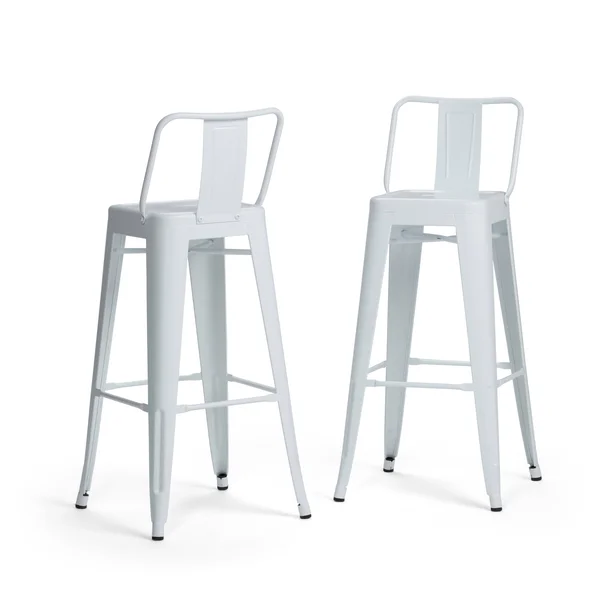 Wyndenhall Josephine 30 inch Metal Bar Height Stool (Set of 2) (White)