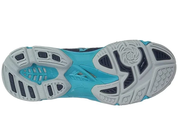 Mizuno Wave Lightning Z4 Navy/Aqua Women's Volleyball Shoes - Size: 7.5