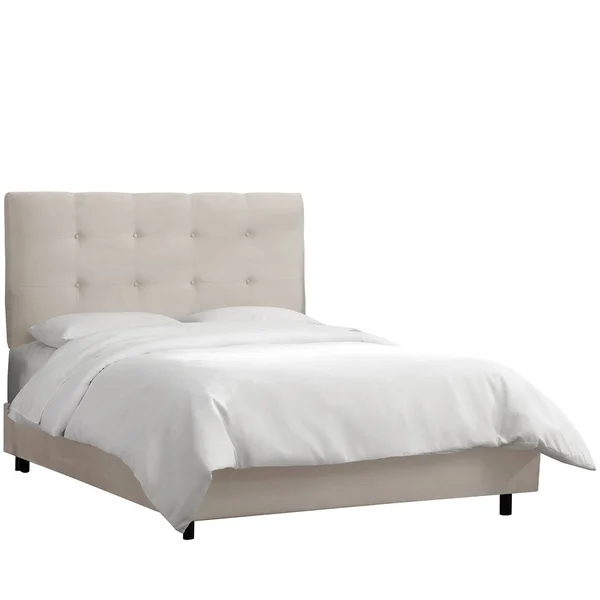 Skyline Furniture Upholstered Twin Panel Bed in Platinum