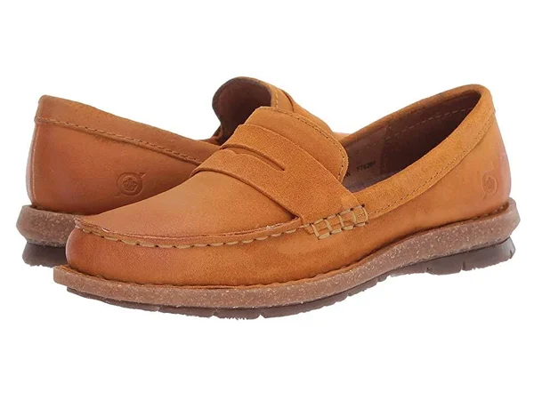 Born Tok Women's Flat Shoes Yellow Distressed : 9 M (B)