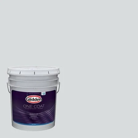 Glidden One Coat Exterior Paint and Primer, Spring Thaw, White, 5 Gallon, Semi-Gloss