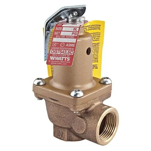 Watts 0278328 2 in Bronze Boiler Pressure Relief Valve - 50 psi, Threaded Female Connections