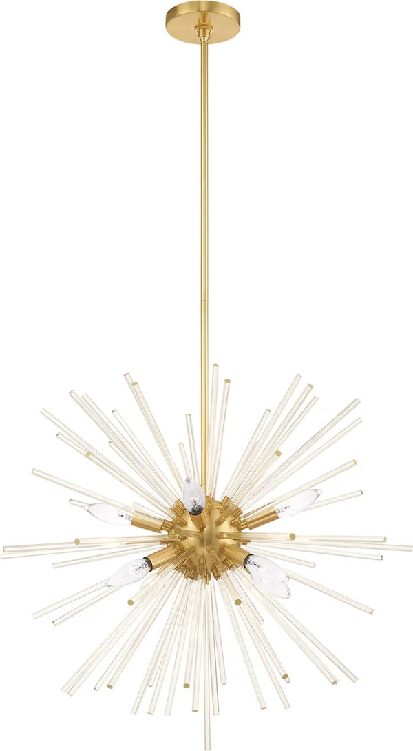 Livex Lighting 41256-12 Utopia 8-Light Pendant Chandelier - Satin Brass