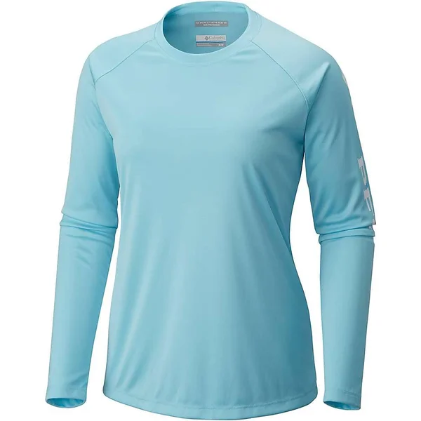 Columbia Tidal Tee II Long Sleeve 2x, Stormy Blue, Light Coral Logo