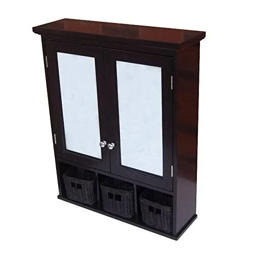 Allen + Roth 25-in x 30-in Ready-to-Assemble 2 Door Bathroom Wall Wood Medicine Cabinet - Espresso