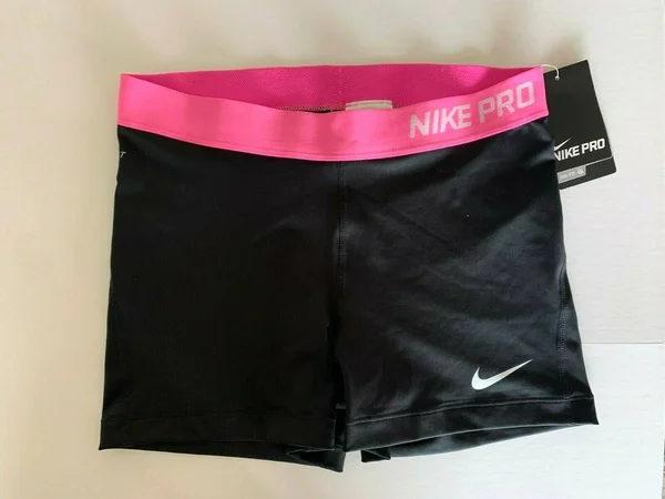 New! Nike Pro [L] Womens 3.0x22 Compression SHORTS-Black/Pink 589364-012