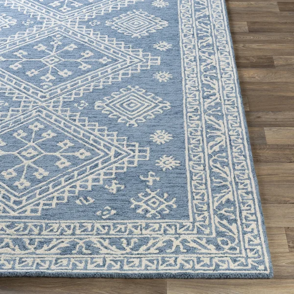 Bohemian BHS-0083107 Tufted Wool Denim Medallion Rug - 5& x 7&6x22