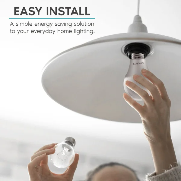 Luxrite A19 LED Bulb 60W Equivalent, 5000K Bright White, 800 Lumens, Dimmable, 9W, Enclosed Fixture Rated, Energy Star, E26 Base