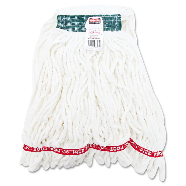 Rubbermaid Commercial RCPA21206WHICT Web Foot Shrinkless Looped-End Wet Mop Head - Cotton/Synthetic, Medium, White