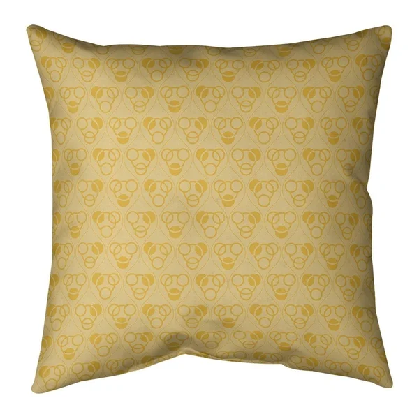 Warm Monochrome Circles & Waves Throw Pillow - 18 x 18 - Red - Faux Suede