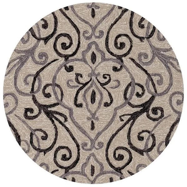 Alexander Home Valentina Hand-Hooked Traditional Area Rug - Ivory/Grey 5& x 7&6x22