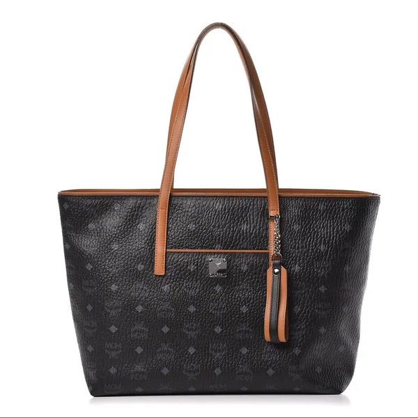MCM Women's Anya Logo Print Leather Shopper Tote - Black