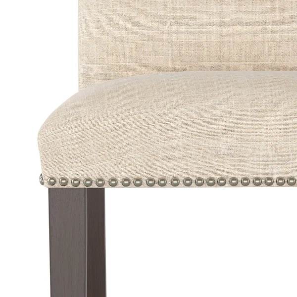 Shelly Nail Button Dining Chair Cream Linen - Skyline Furniture