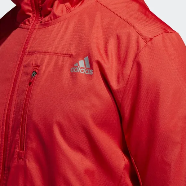 Adidas Own The Run Hooded Wind Jacket Red S - Mens Running Jackets