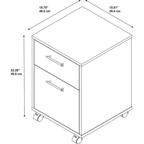 The Gray Barn Hatfield 2-Drawer Mobile File Cabinet - Washed Gray