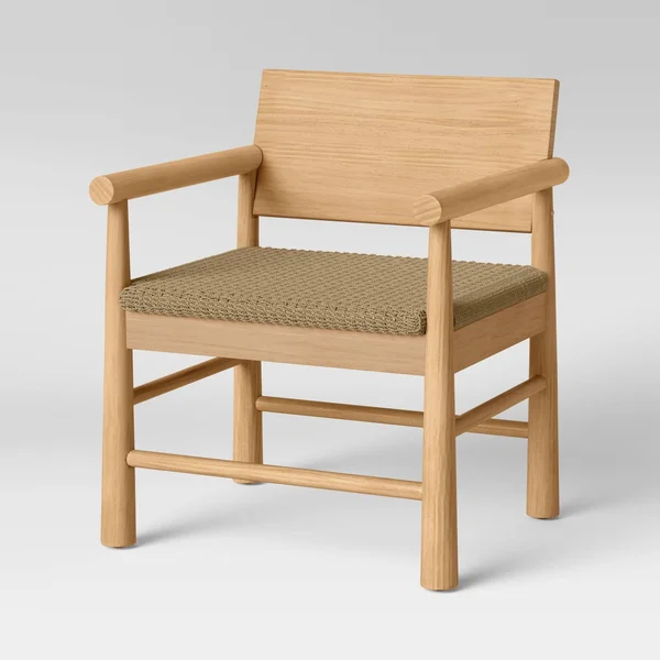 Nichols Rustic Wood Chair with Woven Seat Natural - Threshold