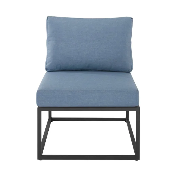 Walker Edison Outdoor Modern Modular Patio Side Chair - Blue