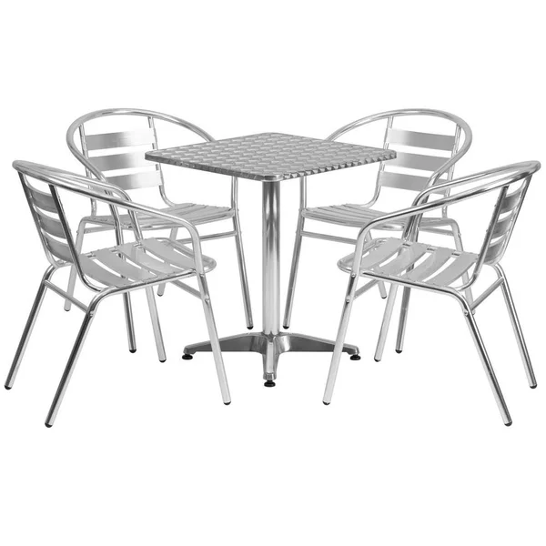 Carnegy Avenue 5-Piece Metal Square Outdoor Bistro Set Aluminum