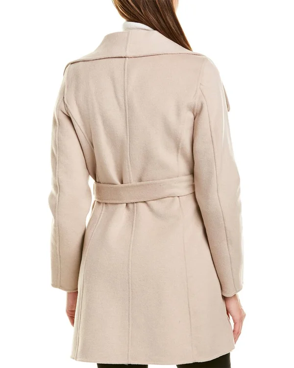 Tahari Ella Wool-Blend Wrap Coat