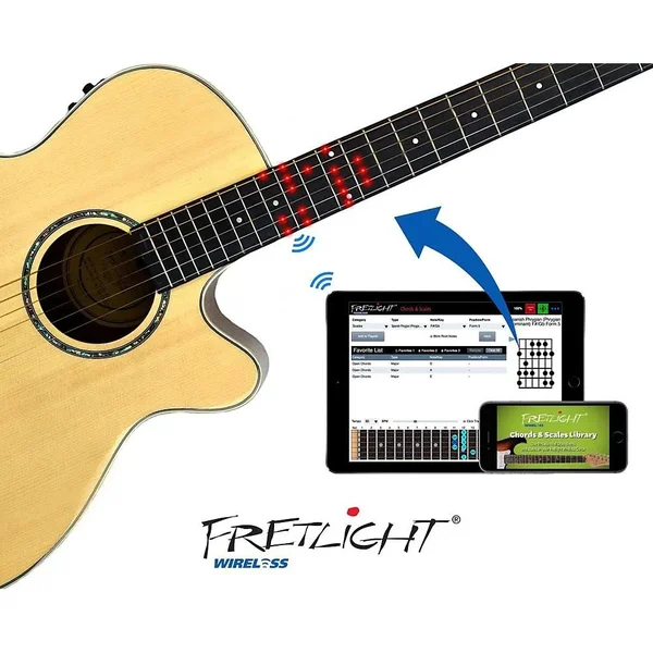 Fretlight Fg-629 Wireless Acoustic-Electric Guitar Natural