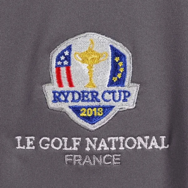 Peter Millar 2018 Ryder Cup Trophy Collection Solid Stretch Performance Polo – Gray