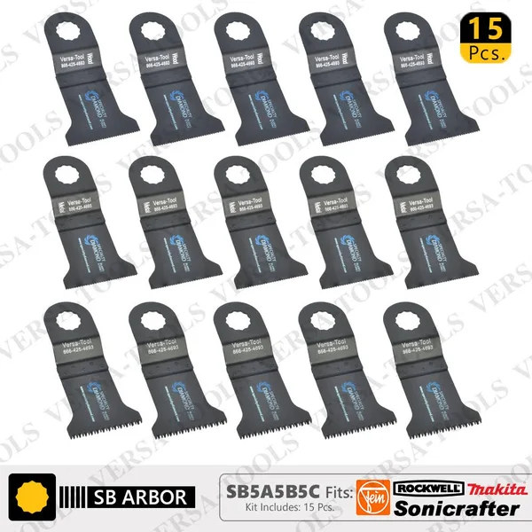 Versa Tool SB5A5B5C Universal Oscillating Saw Blade Contractors Variety Pack for Use on Rockwell Sonicrafter, 15 Piece, 5 Each B