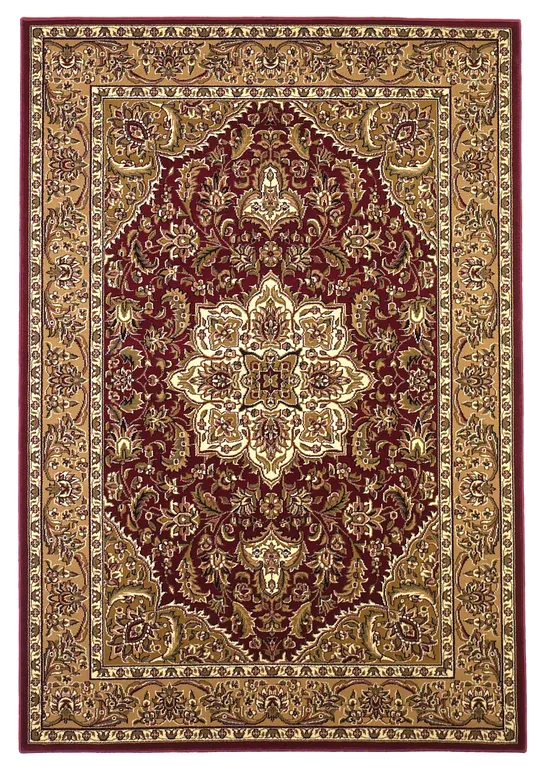 Kas Cambridge 7326 Kashan Medallion 2&2x22 x 7&11x22 Runner Red - Beige Area Rug