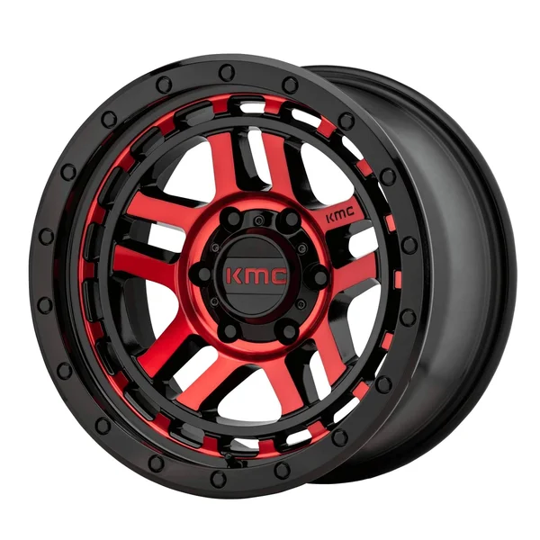 KMC KM540 Recon - Gloss Black Machined w/ Red Tint, 18x8.5 00MM, 6x139.7