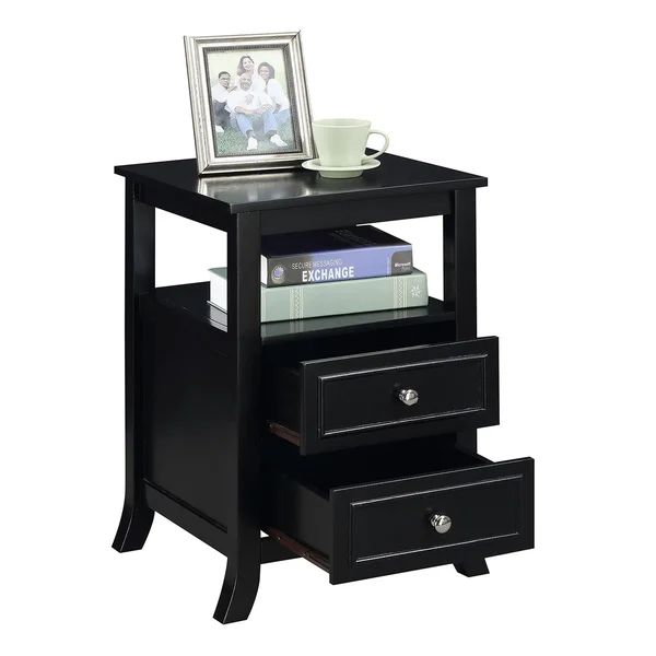 Copper Grove Aubrieta 2-Drawer End Table - Black