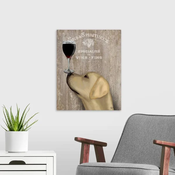 Dog AU VIN Yellow Labrador - Canvas Wall Art, 16x20, Great Big Canvas