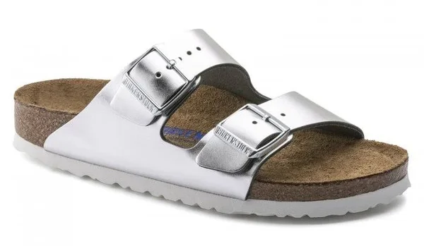 Birkenstock Women's Arizona Sandals - Silver - Size 6, 6.5