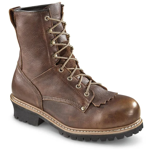 Guide Gear Men's Sawtooth Logger Work Boots - 11 2E, Brown